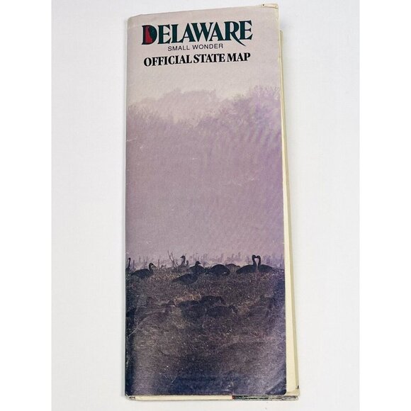 1990 DELAWARE Small Wonder Official State MAP Transportation Travel Tourism EUC - Picture 1 of 5